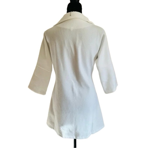 SHEIN ~ Women’s off-white 3/4 sleeve lightweight collared coat size S - Picture 4 of 7